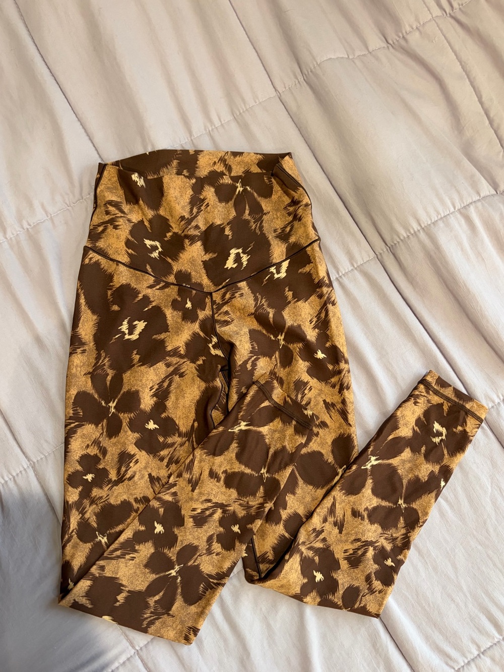 aerie Brown Floral-Style High-Waist  Leggings medium